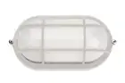CAGED LARGE OVAL BUNKER LIGHT WHITE