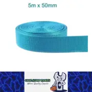 5m x 50mm SkyBlue ​Nylon Webbing Strap Safety Belt Knapsack Bag Leash DIY Craft