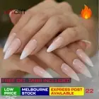 24pcs Press On Nails Fake False Reusable Nude Ombre French Pointy long Nail Tips