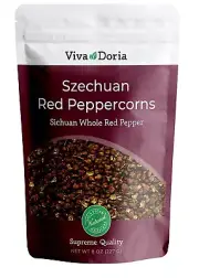 Viva Doria Red Szechuan Peppercorn, Whole Sichuan Pepper, 8 oz
