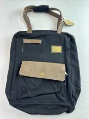 Finley Mill II:II Systems Bag Backpack Black Canvas Brown PU Leather NWT