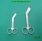 2 Lister Bandage Scissors 4.5"+6.5" Surgical Instruments