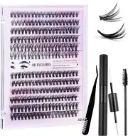 Cluster Lashes Kit, Lash Eyelash Clusters Extension Kit 30D 40D Individual Lashe