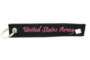 U.S Army I Love My Soldier MIlitary Double Sided Embroidered Key Chain Ring
