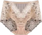 [Generic] Underwear for Women High Waist Lace Bikini Panties Soft Seamless Hipster Briefs Transparent No Trace Panties