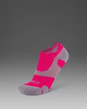 Vectr Light Cushion No Show Compression Socks, 2XU, M, Magenta/Light Grey, Unisex