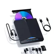 External DVD Drive CD Drive USB 3.0/-C with 4 USB Ports External CD/DVD Drive...