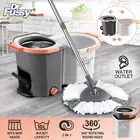 Spinning Mop Bucket Set Detachable Floor Cleaner Microfibre Heads Easy Cleaning