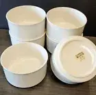 NWT Set of 6 Crate & Barrel Small White Bowls 4" Individual Ramekin Custard Rice