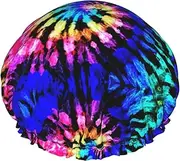 Exotic Tribe Tie Dye Style Print Various Activities Shower Cap Reusable Soft And Lightweight Bath Hair Cap Long Hair