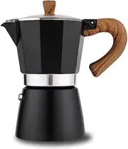 AGOGO Milano Moka pot, Stovetop Espresso maker, Greca Coffee Maker, Stovetop coffee maker and espresso maker percolator With Paper Filter 6 Cup Black