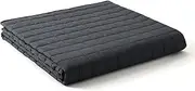 YnM Exclusive Weighted Blanket, Fall Asleep Faster and Sleep Better, Soothing Cotton & Smallest Compartments, Bed Blanket for One Person of 110lbs, (48x72 Inches, 12 Pounds, Dark Grey)