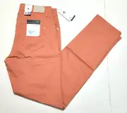 $198 New BRAX Casual Pants ULTRALIGHT Men 33x34 Cadiz Straight Fit Salmon 33