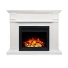 New White George 2000W Electric Fireplace Mantel Suite – Flame Effect with Wood