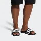 Adidas Adilette Cloudfoam Plus Slides Black White AP9971 Men 7-12 Pool Beach Gym