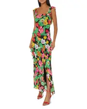 Milly Tulip Rosette Ruffled Maxi Dress