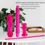 Pink Descant Soprano Recorder Music Recorder Instrument For Kids Flute + Case