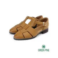 在飛比找momo購物網優惠-【GREEN PINE】文青風格編織涼鞋淺棕色(008622