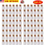 100 PCS Small Bottles 1ml 13x18mm Clear Cork Vials Glass Bottles Wishing Bottle