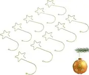 60Pcs Ornament Hooks,Gold Star-Shaped Christmas Ornament Hooks,Stainless Steel Matel Christmas Tree Hangers Hooks with,for Christmas Stockings,Xmas Party Decor