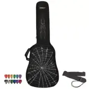 ChromaCast Spider Graphic Acoustic Guitar Soft Case, Padded Gig Bag, Strap&Picks