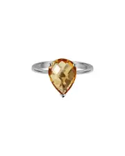 Silver 3.30 ct. tw. Citrine Half-Eternity Ring
