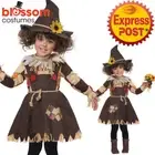 CK1080 Toddler Girls Pumpkin Patch Scarecrow Costume Halloween Fancy Dress Party