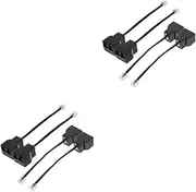 Abaodam 2sets Rj11 Telephone Splitter 6p4c Detachable Line Adapter Rj14 4-core Phone Cable Adapter 4pcs*2
