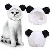 Cute Cat Costume - Warm Bear Hat for Small Pets (Black & White) Black&White