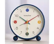 Analog Alarm Clock, Super Silent Non Ticking Small Clock with Night Light, Battery Operated,Simple & Fashion, Easy Set Learning Clock for Kids