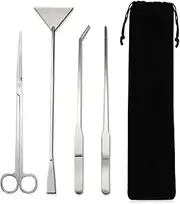 Aquarium Aquascape Tools Kits-4 in 1, Aquarium Tools Kit, Stainless Steel Aquatic Plant Tools Tweezers, Scissors, Scraper for Aquarium Cleaning, Fish Tank Aquascape Tool Set