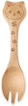 CtoC JAPAN Select Fork, Natural Wood, 4.6 x 1.1 inches (11.8 x 2.8 cm), Wood, Kids (Kids) Kitten CTCKK-11
