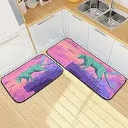 YXYZRMY Kitchen Mats for Floor, 2 Piece, Leopard Abstract Funny Cute Washable Non-Slip Kitchen Rugs Set for Home & Office, Sink, Laundry, 19.7” x 27.6” + 19.7” + 47.2”