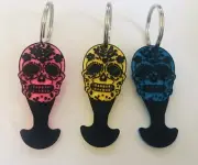 Sugar Skull Shopping Trolley Key Token Removable for Coles Aldi etc. Gift , Xmas