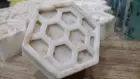 Handcrafted Goat Milk Soaps- Busy Bee- Hexagon Honeycomb Almond Oats
