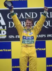 Michael Schumacher 1992 Belgian Grand Prix Win For Benetton Old Photo