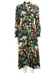 Abstract Floral Patterned Dress