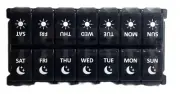 Pill Organizer 2 Times a Day, Pill Box 7 Day, AM PM Pill Case, BLACK
