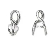 1 Antiqued Sterling Silver 8x5mm Ice Pick Prong Leaf Bail w/ 2.5mm Grip Length *
