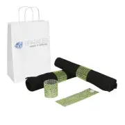 50 Apple Green Rhinestone Napkin Rings - 8 Row Reusable Fasteners