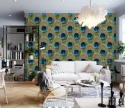 3D Peacock Feather KEP3805 Wallpaper Mural Self-adhesive Removable Sticker Kay