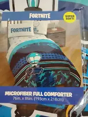 Fortnite Battle Bus Microfiber Full Comforter 76in x 86in Supersoft Epic Games