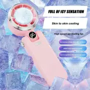 Foldable Electric Fan with Digital Display Neck Fan Handheld Small Fan Outdoor