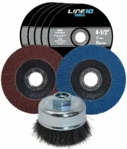 8pc Angle Grinder Attachment Kit Grinding Zirconia Sanding Flap Disc Wire Brush