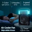 Portable Cooling Desk ICE Fan Mini Mist Aircon Travel Small Quiet LED Ice Water