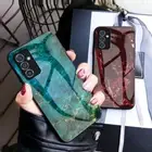 For Samsung A52 A53 S23 S22 S24 Ultra S20 FE A54 Marble Glass Hybrid Case Cover