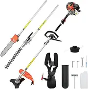 [vidaXL] Brush Cutter 4-in-1-52cc Engine - Multifunctional Trimmer, Pruner, Hedge Trimmer - Orange