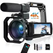 4K Video Camera Camcorder 48MP 30FPS IR Night Vision WiFi Camera Recorder, 18...