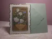 Carol's Rose Garden - Sympathy card - Lovely Vase of Roses on front