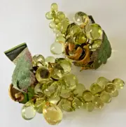 2 Bunches of Green Lucite Grapes New with Tags 6" Long